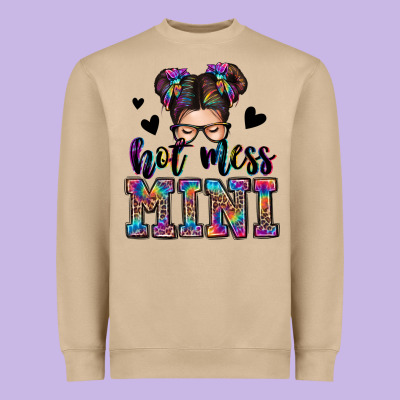 Mess Mini Messy Bun Heavyweight Sweatshirt Designed By Zillion Design Studio