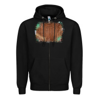 Black Wood Glitter Leopard Pattern Frame Zipper Hoodie - Bettercallsaul