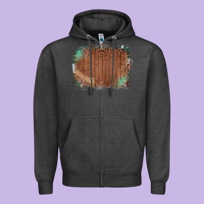 Wood Glitter Leopard Pattern Frame Zipper Hoodie Designed By Bettercallsaul
