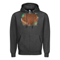 Charcoal Heather Wood Glitter Leopard Pattern Frame Zipper Hoodie - Bettercallsaul