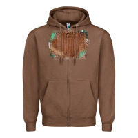 Chestnut Wood Glitter Leopard Pattern Frame Zipper Hoodie - Bettercallsaul