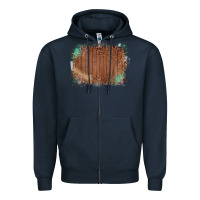 Navy Wood Glitter Leopard Pattern Frame Zipper Hoodie - Bettercallsaul