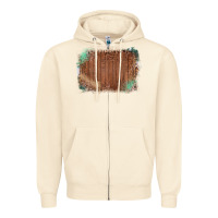 Sandshell Wood Glitter Leopard Pattern Frame Zipper Hoodie - Bettercallsaul