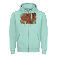 Seafoam Wood Glitter Leopard Pattern Frame Zipper Hoodie - Bettercallsaul