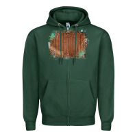 Sports Green Wood Glitter Leopard Pattern Frame Zipper Hoodie - Bettercallsaul