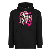 Black indian headdress with hearts valentine's day Heavyweight Hoodie - Jasminsmagicworld
