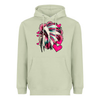 Matcha indian headdress with hearts valentine's day Heavyweight Hoodie - Jasminsmagicworld