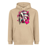 Mushroom indian headdress with hearts valentine's day Heavyweight Hoodie - Jasminsmagicworld