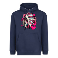 Navy indian headdress with hearts valentine's day Heavyweight Hoodie - Jasminsmagicworld