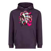 Plum indian headdress with hearts valentine's day Heavyweight Hoodie - Jasminsmagicworld