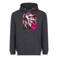 Smoke indian headdress with hearts valentine's day Heavyweight Hoodie - Jasminsmagicworld
