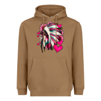Toasted Coconut indian headdress with hearts valentine's day Heavyweight Hoodie - Jasminsmagicworld