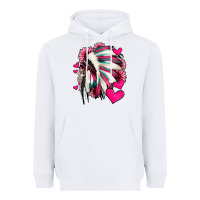 White indian headdress with hearts valentine's day Heavyweight Hoodie - Jasminsmagicworld