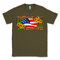 Army Green usa flag and cactus license plate Classic Tee - HRA Design Shop