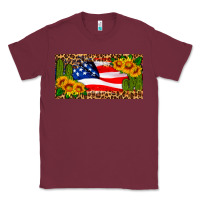 Burgundy usa flag and cactus license plate Classic Tee - HRA Design Shop