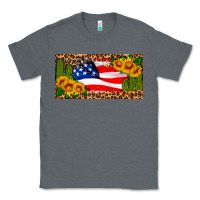 Charcoal Heather usa flag and cactus license plate Classic Tee - HRA Design Shop