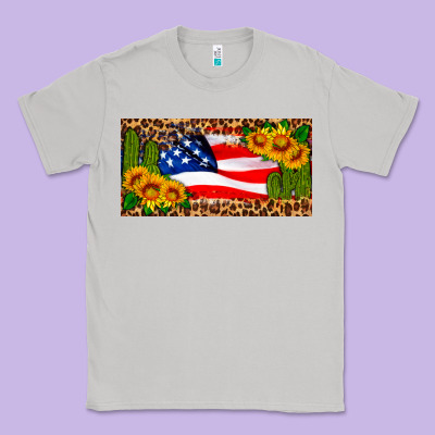 Usa Flag And Cactus License Plate Classic Tee Designed By Hra Design Shop
