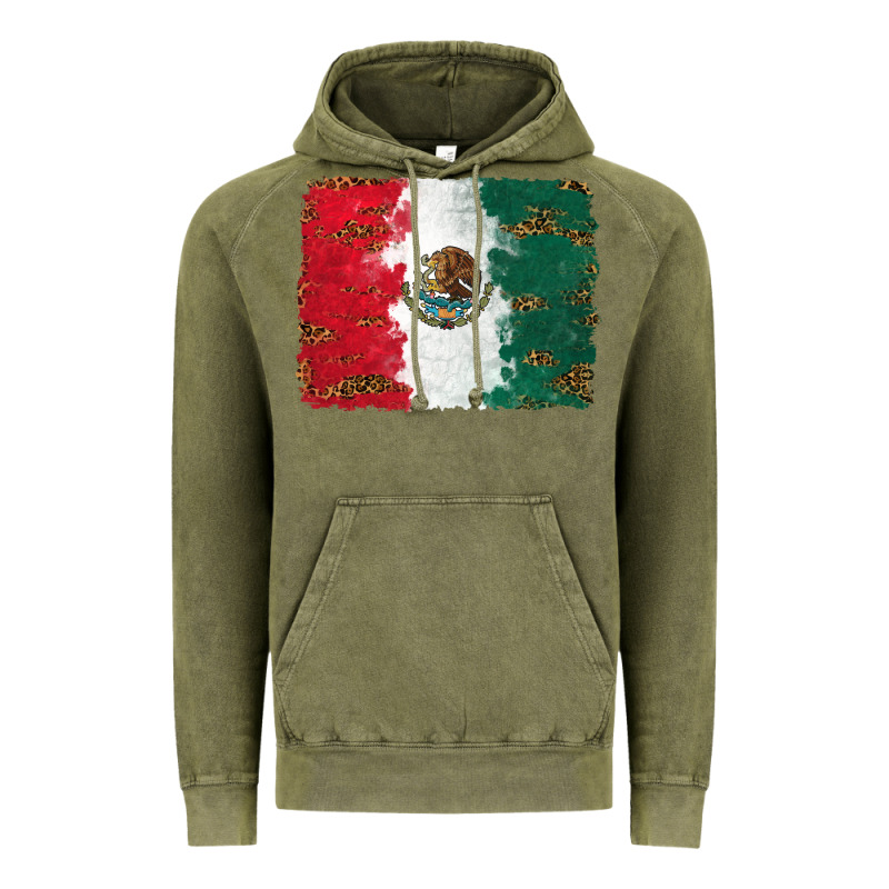 Mexican Flag With Leopard Vintage Hoodie by RanaPortraitStore | Teevron