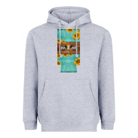 Heather Grey mom hereford cattle sunflowers on tooled leather slim can cooler Heavyweight Hoodie - BarkalooDesign