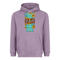Lavender mom hereford cattle sunflowers on tooled leather slim can cooler Heavyweight Hoodie - BarkalooDesign