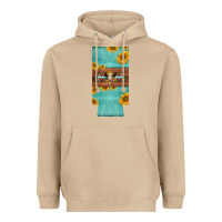 Mushroom mom hereford cattle sunflowers on tooled leather slim can cooler Heavyweight Hoodie - BarkalooDesign
