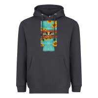 Smoke mom hereford cattle sunflowers on tooled leather slim can cooler Heavyweight Hoodie - BarkalooDesign