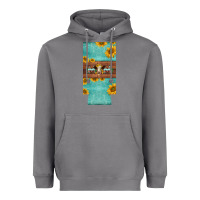 Storm mom hereford cattle sunflowers on tooled leather slim can cooler Heavyweight Hoodie - BarkalooDesign
