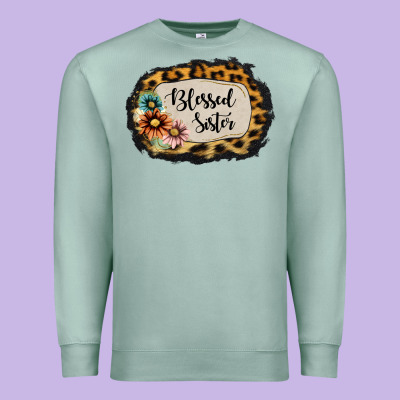 Blessed Sister Premium Sweatshirt Designed By Jasminsmagicworld