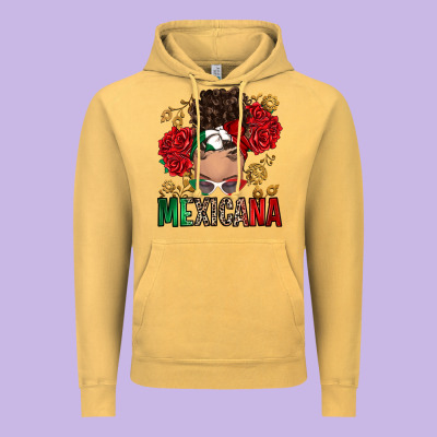 Mexicana Latina Messy Bun Vintage Hoodie Designed By Ranaportraitstore