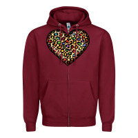 Burgundy pride leopard heart Zipper Hoodie - JahusDesignShop
