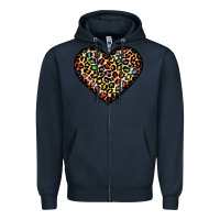 Navy pride leopard heart Zipper Hoodie - JahusDesignShop