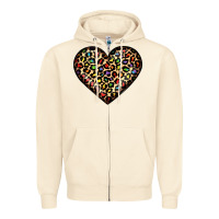 Sandshell pride leopard heart Zipper Hoodie - JahusDesignShop