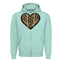 Seafoam pride leopard heart Zipper Hoodie - JahusDesignShop