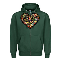 Sports Green pride leopard heart Zipper Hoodie - JahusDesignShop