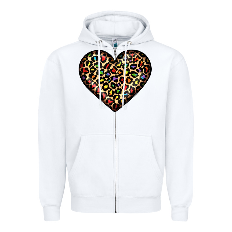 Pride Leopard Heart Zipper Hoodie by JahusDesignShop | Teevron