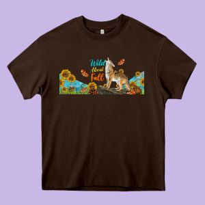 Wild About Fall Coyote Heavy Core Tee Designed By Lillyallendesigns