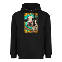 Black Western Holstein Cow Heavyweight Hoodie - LillyAllenDesigns