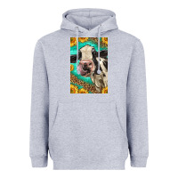 Heather Grey Western Holstein Cow Heavyweight Hoodie - LillyAllenDesigns
