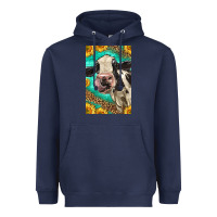 Navy Western Holstein Cow Heavyweight Hoodie - LillyAllenDesigns