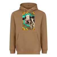 Toasted Coconut Western Holstein Cow Heavyweight Hoodie - LillyAllenDesigns