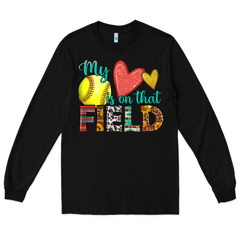 My Heart Is On That Field Softball Long Sleeve Tee by HRA Design Shop | Teevron