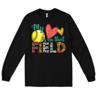 Black my heart is on that field softball Long Sleeve Tee - HRA Design Shop