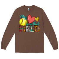 Chestnut my heart is on that field softball Long Sleeve Tee - HRA Design Shop