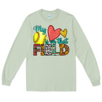 Matcha my heart is on that field softball Long Sleeve Tee - HRA Design Shop