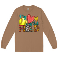 Toasted Coconut my heart is on that field softball Long Sleeve Tee - HRA Design Shop