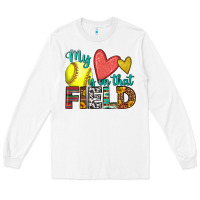 White my heart is on that field softball Long Sleeve Tee - HRA Design Shop