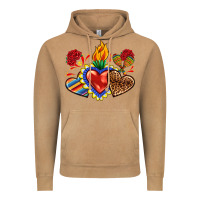 Vintage Camel Sacred heart with leopard and serape heart Vintage Hoodie - RanaPortraitStore
