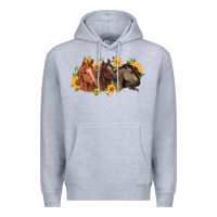 Heather Grey western horses Premium Hoodie - MaliasSmallBusiness