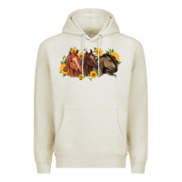Oatmeal Heather western horses Premium Hoodie - MaliasSmallBusiness