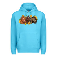 Ocean Blue western horses Premium Hoodie - MaliasSmallBusiness